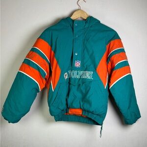 Vintage Miami Dolphins Starter Jacket Adult S/M Cropped NFL Pro Line